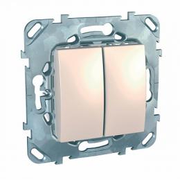 Изображение продукта Выключатель двухклавишный Schneider Electric Unica 10AX 250V 